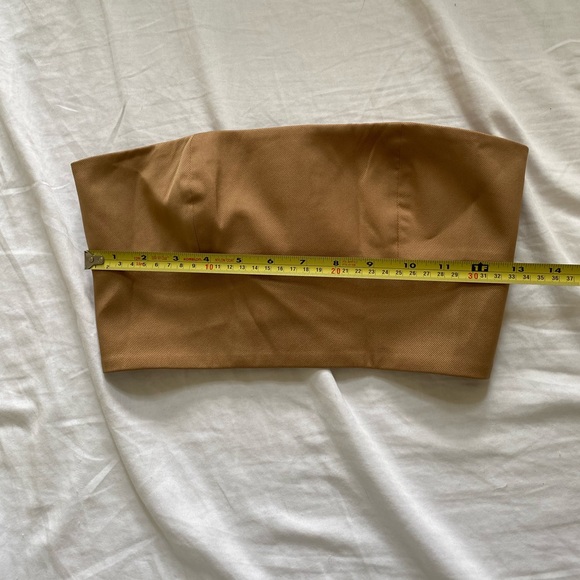 Alexander Wang 100% silk camel butter crop tube top Petite - Picture 5 of 6